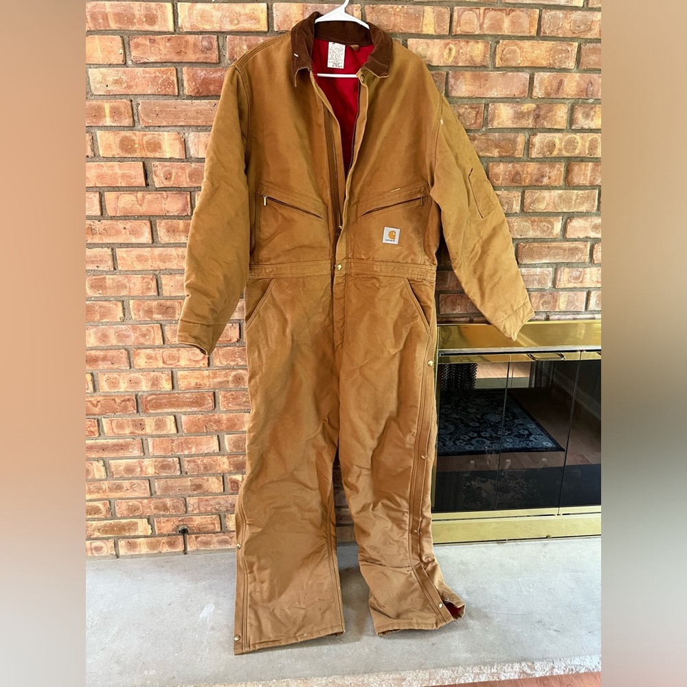 Vintage Carhartt Men’s Brown Insulated Duck Coverall with Union Tag
